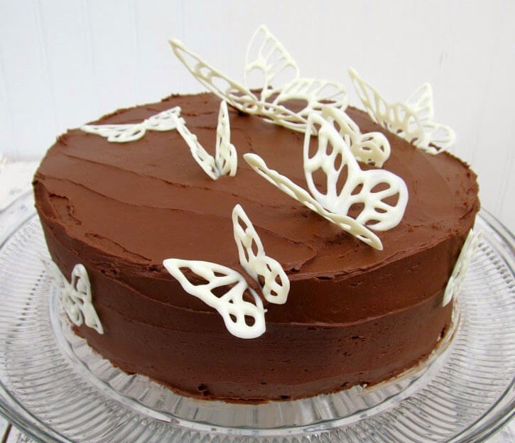 Как сделать простое украшение торта шоколадом